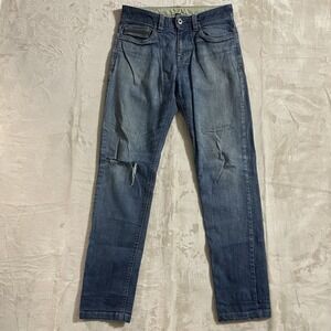 Prana Jeans Womens‎ Size 28 Straight Leg Blue Denim Fair Condition Distressed